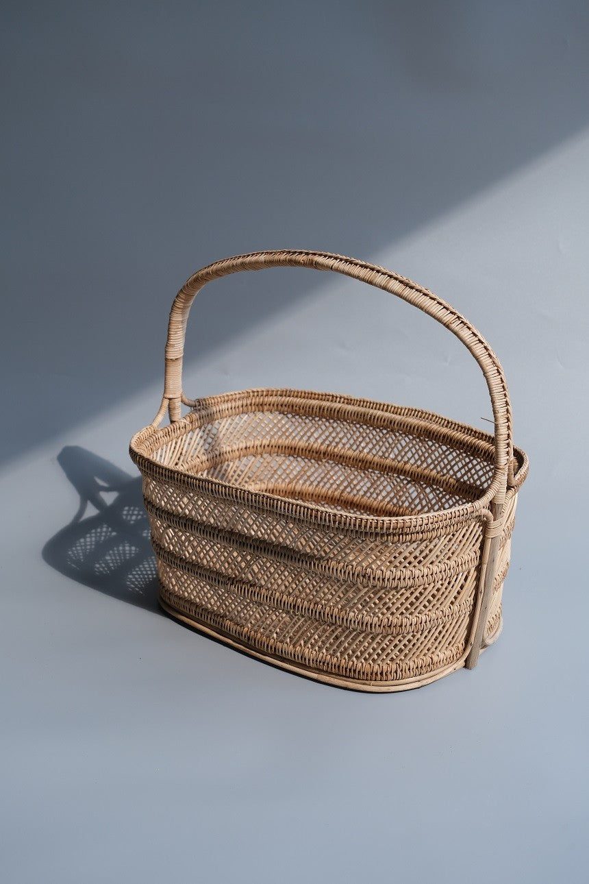 Wicker basket, oval shape (square), 3 layers, code BK-35-3-128