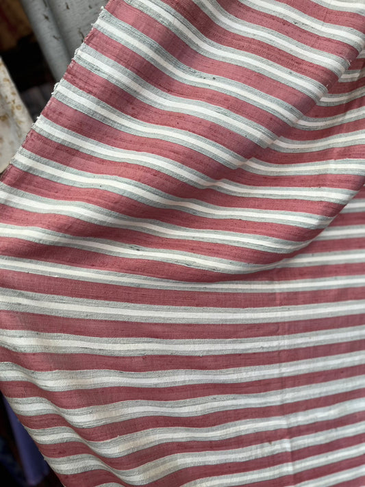 Thai Silk Stripe Pattern Red Coarse texture (SKU-39115)