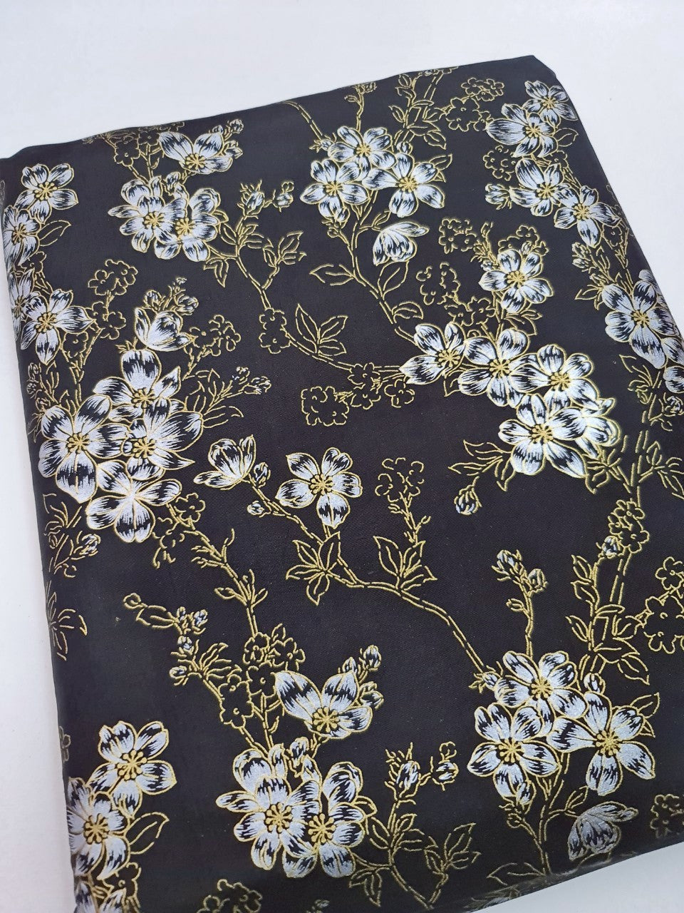 Thai Silk Printed Silk Black (SKU-42137)