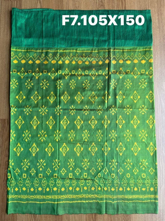 Sin, Battambang, Mai Baan Sao Mue Naturally dyed, size 105x150cm, green background, code N9-SIL-F7