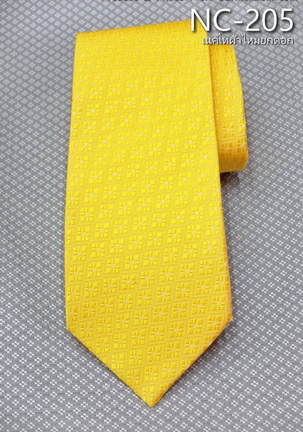 Yellow silk necktie, code NC-205