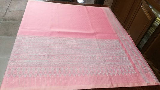 (Dress fabric) Yok Surin silk, size 1x4 meters (pattern 2 meters + plain color 2 meters), old rose pink N10-NY-0629671440