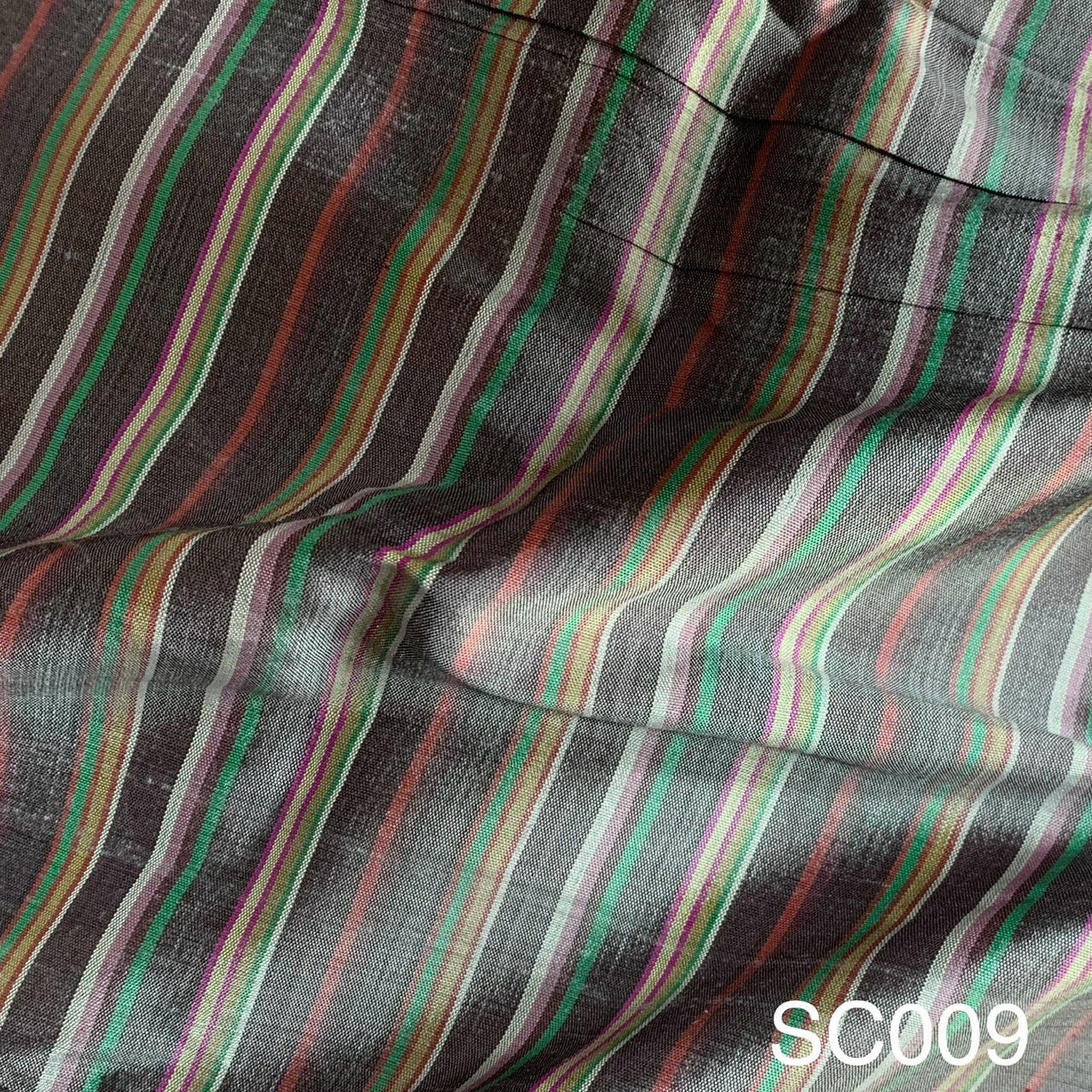 Thai Silk Stripe Pattern Gray Coarse texture (SKU-33404)