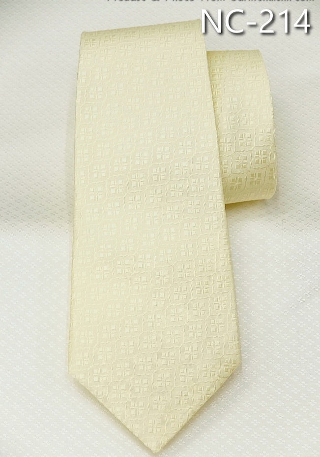 Cream silk necktie, code NC-214