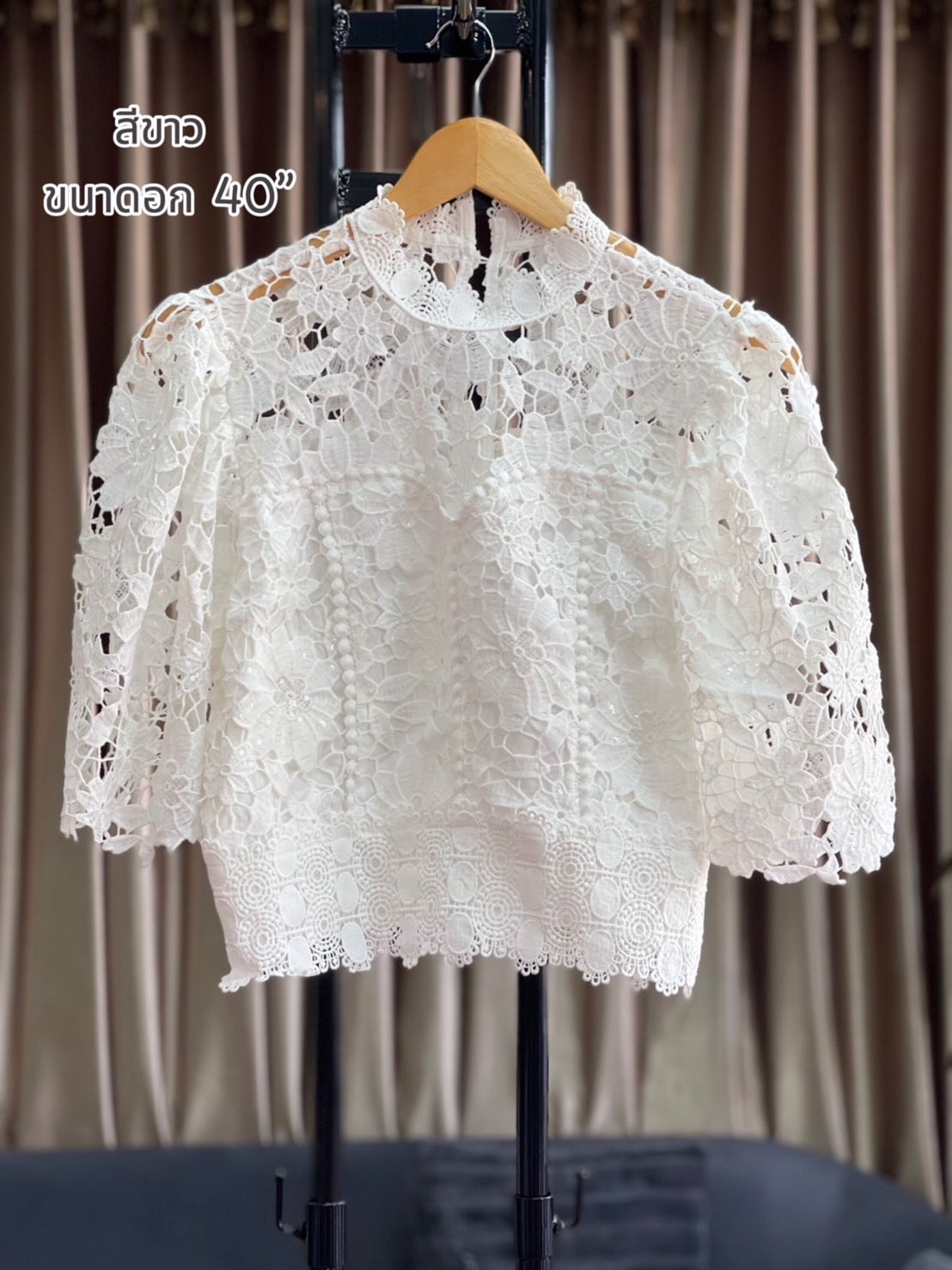 Women's shirt, lace shirt, chest size 40 inches, white, code WD-PK-01236715521