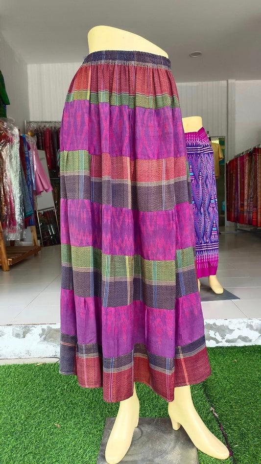 old silk skirt Sewing from pure hand-woven silk, purple, code WM-ND-05246708295.