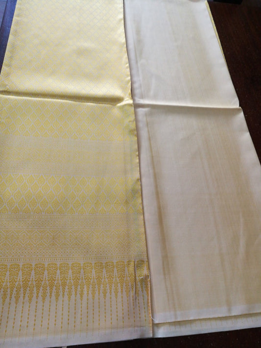 (Dress fabric) Surin silk, size 1x4 meters (pattern 2 meters + background color 2 meters), golden yellow, code N10-NY0904661550