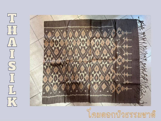 Large silk shawl, natural color, with a woman's face, ruffled hem, size 105x230cm, lotus lantern pattern, dark brown, code ZYH-AA-12256615024.