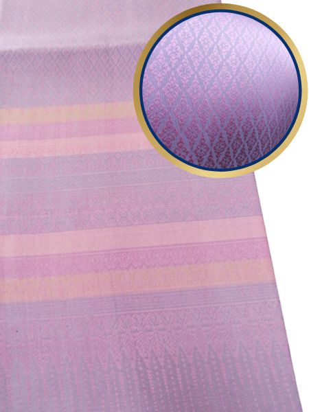 Surin silk skirt, real silk, 32 tako, size 1x2 meters, Sao Ha pattern, purple, pink, lotus petals. N11-NY0524665