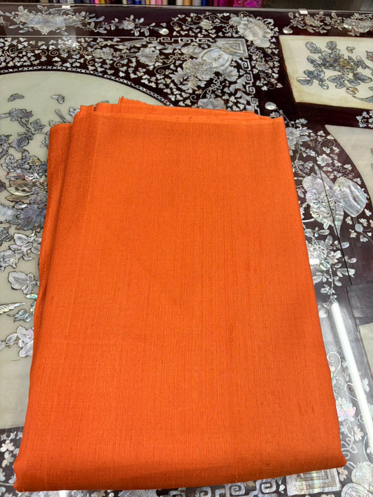 Thai Silk Plain Weave Coarse Handwoven Orange (SKU-34486)