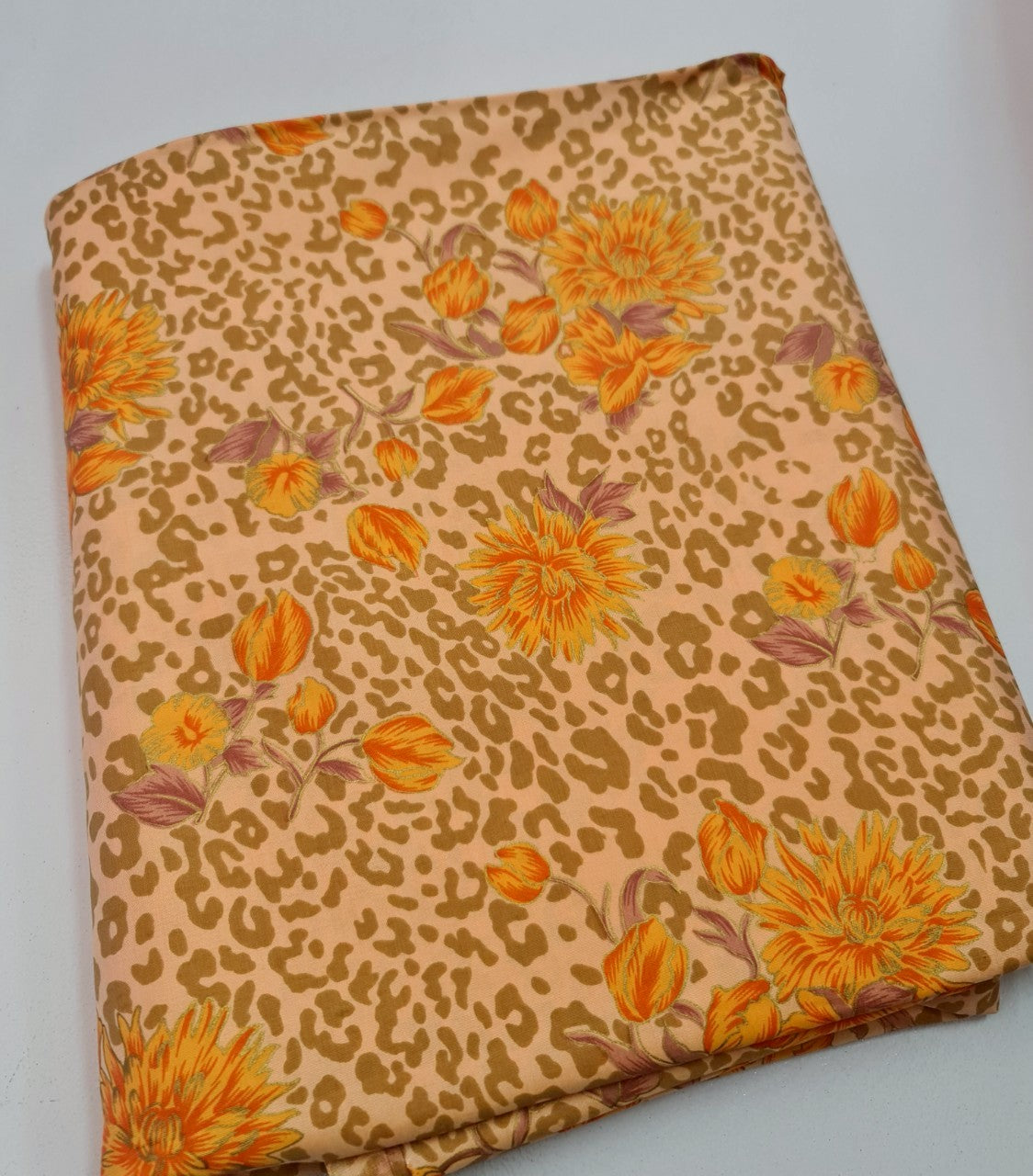 Thai Silk Printed Silk Orange (SKU-42154)