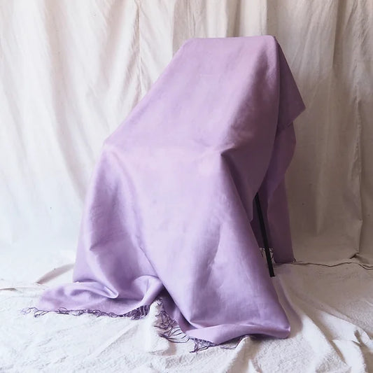 Large silk shawl with ruffle, size 100x200cm, purple, code ZYH-CT-102678