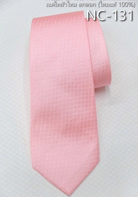 Floral silk necktie Light rose pink, code NC-131