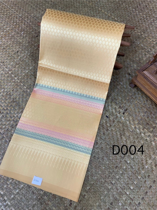 ซิ่น ผ้าไหมยกดอกสุรินทร์ ขนาด 1x2เมตร สีเหลือง สีส้ม รหัส N11-AA-D004