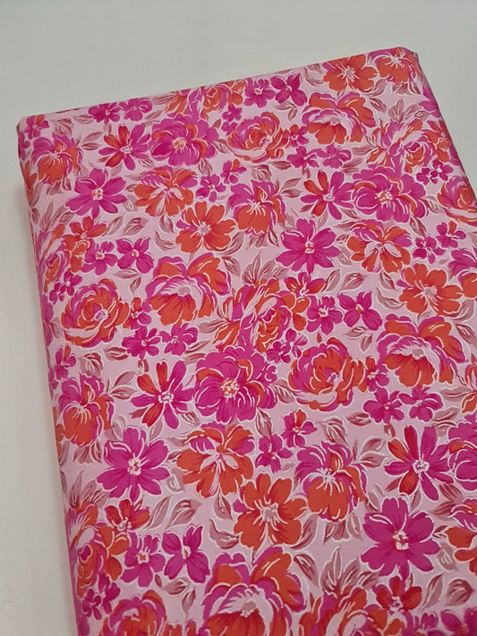 Thai Silk Printed Silk Pink (SKU-42166)